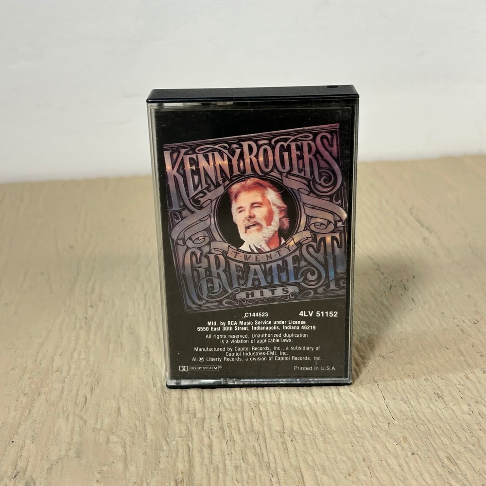 Kenny Rogers Twenty Greatest Hits Cassette Tape 1983 Liberty Records The Gambler